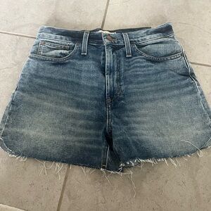 Madewell Distressed Blue Jean Shorts